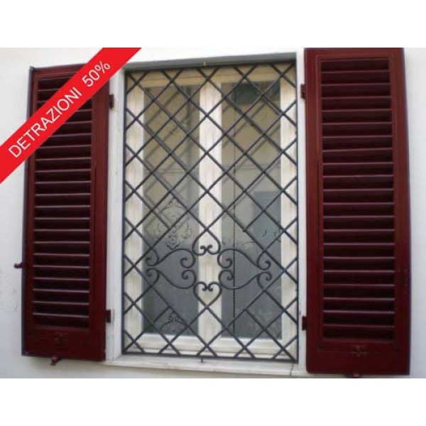 GRATA INFERRIATA Ferro Battuto . Realizzazioni Personalizzate . cod. 502 . Detrazioni 50%