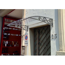 PENSILINA TETTOIA Acciaio Inox Ferro Battuto con Disegno Laser. Realizzazioni Personalizzate . Cod. 1405