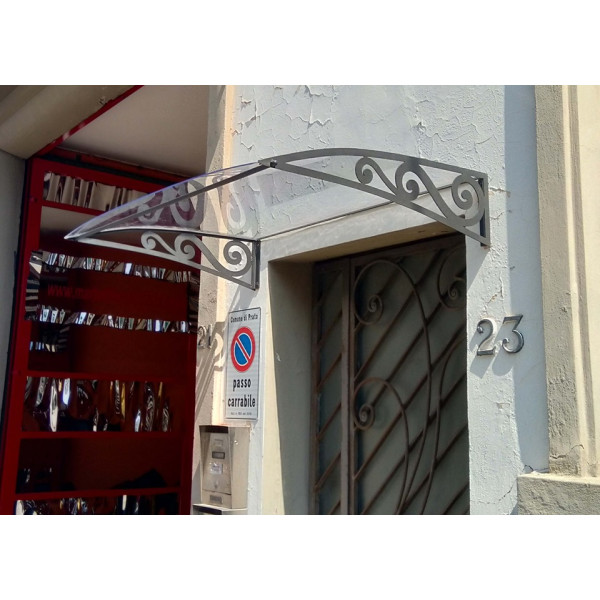 PENSILINA TETTOIA Acciaio Inox Ferro Battuto con Disegno Laser. Realizzazioni Personalizzate . Cod. 1405