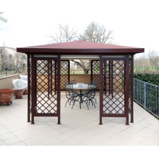 GAZEBO PENSILINA TETTOIA Acciaio Inox Ferro Battuto . Realizzazioni Personalizzate . Cod. 1408