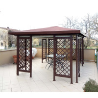 GAZEBO PENSILINA TETTOIA Acciaio Inox Ferro Battuto . Realizzazioni Personalizzate . Cod. 1408