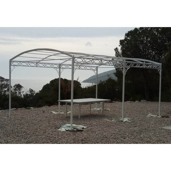 GAZEBO PENSILINA TETTOIA Acciaio Inox Ferro Battuto . Realizzazioni Personalizzate . Cod. 1412