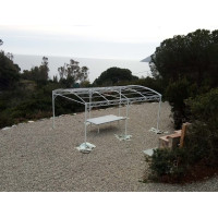 GAZEBO PENSILINA TETTOIA Acciaio Inox Ferro Battuto . Realizzazioni Personalizzate . Cod. 1412