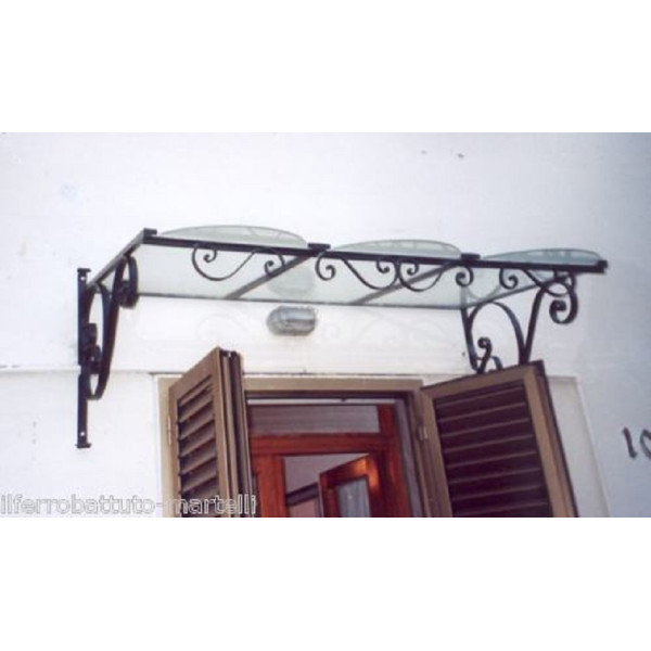 PENSILINA TETTOIA Acciaio Inox Ferro Battuto . Realizzazioni Personalizzate . Cod. 356