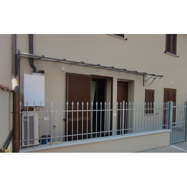 PENSILINA TETTOIA Acciaio Inox Ferro Battuto . Realizzazioni Personalizzate . Cod. 368