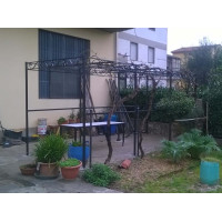 GAZEBO PENSILINA TETTOIA Acciaio Inox Ferro Battuto . Realizzazioni Personalizzate . Cod. 370