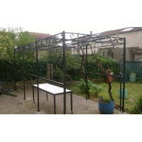 GAZEBO PENSILINA TETTOIA Acciaio Inox Ferro Battuto . Realizzazioni Personalizzate . Cod. 370