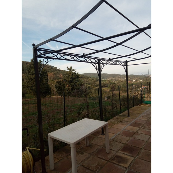 GAZEBO PENSILINA TETTOIA Acciaio Inox Ferro Battuto . Realizzazioni Personalizzate . Cod. 372