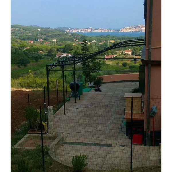 GAZEBO PENSILINA TETTOIA Acciaio Inox Ferro Battuto . Realizzazioni Personalizzate . Cod. 372