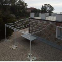 GAZEBO PENSILINA TETTOIA Acciaio Inox Ferro Battuto . Realizzazioni Personalizzate . Cod. 372