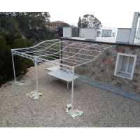 GAZEBO PENSILINA TETTOIA Acciaio Inox Ferro Battuto . Realizzazioni Personalizzate . Cod. 372