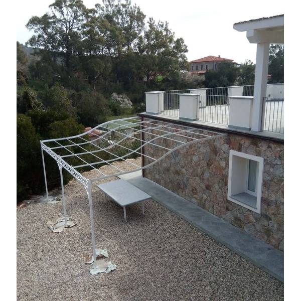 GAZEBO PENSILINA TETTOIA Acciaio Inox Ferro Battuto . Realizzazioni Personalizzate . Cod. 372