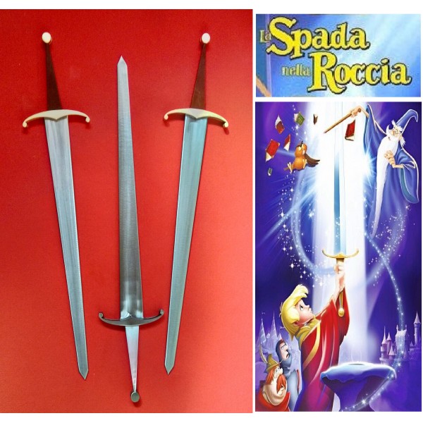 Spada nella Roccia di Re Artù in Acciaio . Spada da Collezione . Cod. 1804