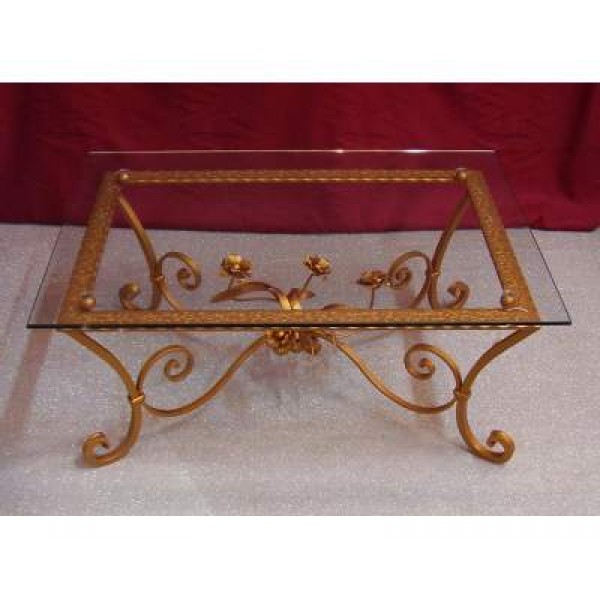 Coffee Table Wrought Iron. Cm 70 x 100. 636