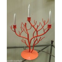 CANDELABRO CORALLO in Ferro Battuto . Dimensioni cm 40 x 35 x 16 circa . 1005