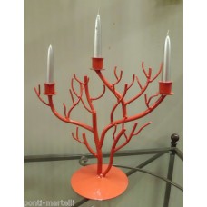 CANDELABRO CORALLO in Ferro Battuto . Dimensioni cm 40 x 35 x 16 circa . 1005