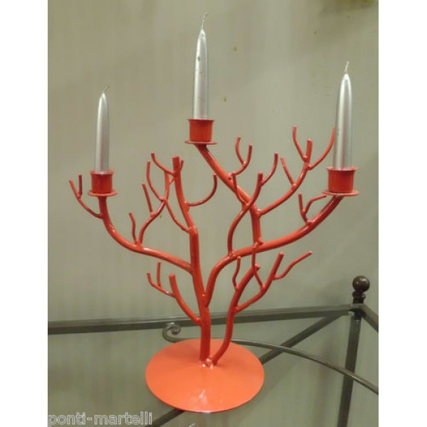 Wrought Iron Candelabra Coral . Size approx. 40 x 35 x 16 cm . 1005