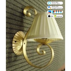 WROUGHT IRON WALL LAMP design . gold . SMART lighting . compatible with iOS and Android. works with Amazon Alexa, Google Home, Ifttt. light lamp INTELLIGENT HOME AUTOMATION WIFI. 104