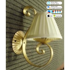 APPLIQUE design FERRO BATTUTO . oro . illuminazione SMART compatibile con iOS e Android . funziona con Amazon Alexa, Google Home, Ifttt . WIFI luce lampada DOMOTICA INTELLIGENTE . 104