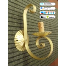 WROUGHT IRON WALL LAMP design . gold . SMART lighting . compatible with iOS and Android. works with Amazon Alexa, Google Home, Ifttt. light lamp INTELLIGENT HOME AUTOMATION WIFI. 105