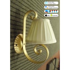 WROUGHT IRON WALL LAMP design . gold . SMART lighting . compatible with iOS and Android. works with Amazon Alexa, Google Home, Ifttt. light lamp INTELLIGENT HOME AUTOMATION WIFI. 106