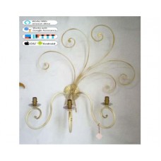 WROUGHT IRON WALL LAMP design . ivory . 1SMART lighting . compatible with iOS and Android. works with Amazon Alexa, Google Home, Ifttt. light lamp INTELLIGENT HOME AUTOMATION WIFI. 41
