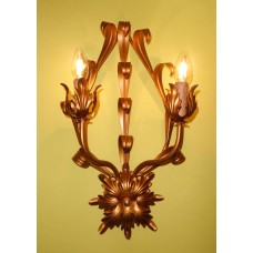 WROUGHT IRON WALL LAMP design . gold . 1451