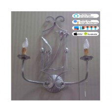 WROUGHT IRON WALL LAMP design . silver .SMART lighting . compatible with iOS and Android. works with Amazon Alexa, Google Home, Ifttt. light lamp INTELLIGENT HOME AUTOMATION WIFI. 149