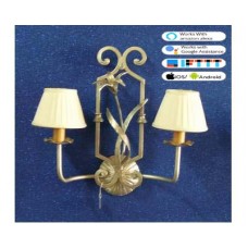 WROUGHT IRON WALL LAMP design . gold .SMART lighting . compatible with iOS and Android. works with Amazon Alexa, Google Home, Ifttt. light lamp INTELLIGENT HOME AUTOMATION WIFI.  163