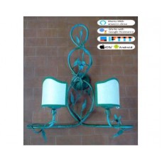 WROUGHT IRON WALL LAMP design . gold . SMART lighting . compatible with iOS and Android. works with Amazon Alexa, Google Home, Ifttt. light lamp INTELLIGENT HOME AUTOMATION WIFI. 166