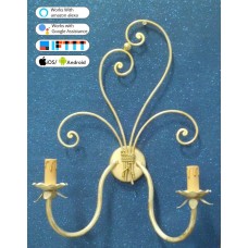 WROUGHT IRON WALL LAMP design . white . SMART lighting . compatible with iOS and Android. works with Amazon Alexa, Google Home, Ifttt. light lamp INTELLIGENT HOME AUTOMATION WIFI. 173