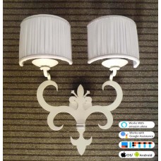 WROUGHT IRON WALL LAMP design . white .SMART lighting . compatible with iOS and Android. works with Amazon Alexa, Google Home, Ifttt. light lamp INTELLIGENT HOME AUTOMATION WIFI.  176