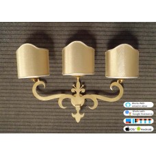 WROUGHT IRON WALL LAMP design . gold .SMART lighting . compatible with iOS and Android. works with Amazon Alexa, Google Home, Ifttt. light lamp INTELLIGENT HOME AUTOMATION WIFI.  177