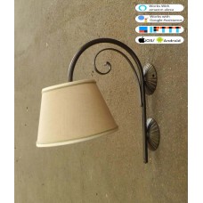 WROUGHT IRON WALL LAMP design . iron .SMART lighting . compatible with iOS and Android. works with Amazon Alexa, Google Home, Ifttt. light lamp INTELLIGENT HOME AUTOMATION WIFI.  182