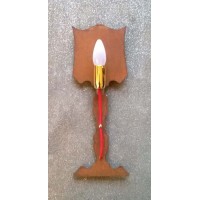 LAMPADA da Parete Design . APPLIQUE in Ferro . colore ruggine con filo rosso .  illuminazione SMART compatibile con iOS e Android . funziona con Amazon Alexa, Google Home, Ifttt . WIFI luce lampada DOMOTICA INTELLIGENTE . 701