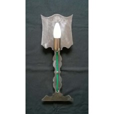 Wall LAMP Design in Iron. brushed iron color with green thread. 701