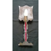 LAMPADA da Parete Design . APPLIQUE in Ferro .colore ferro spazzolato con filo rosso .  illuminazione SMART compatibile con iOS e Android . funziona con Amazon Alexa, Google Home, Ifttt . WIFI luce lampada DOMOTICA INTELLIGENTE . 701