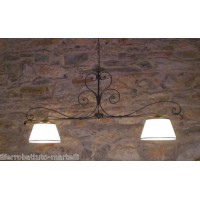 LAMPADARIO BILANCIA in Ferro Battuto . Realizzazioni Personalizzate . luce classica o domotica compatibile con Alexa e Google . 214