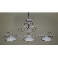 LAMPADARIO BILANCIA in Ferro Battuto . Dimensioni cm 120 x 50 circa . Colore Bianco con Piatti . luce classica o domotica compatibile con Alexa e Google . 215