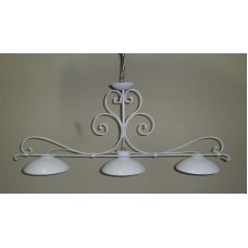 LAMPADARIO BILANCIA in Ferro Battuto . Dimensioni cm 120 x 50 circa . Colore Bianco con Piatti . luce classica o domotica compatibile con Alexa e Google . 215