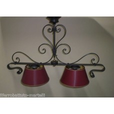 Wrought Iron Chandelier. Size approx. 90 x 60  cm . With Lampshades .  with STANDARD or SMART lighting . 217