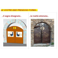 CANCELLO PEDONALE in Ferro con disegno Laser . Realizzazioni Personalizzate . Cod. 1521