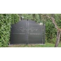Driveway Gate in Iron Design with laser cutting . Personalised Executions. 1533