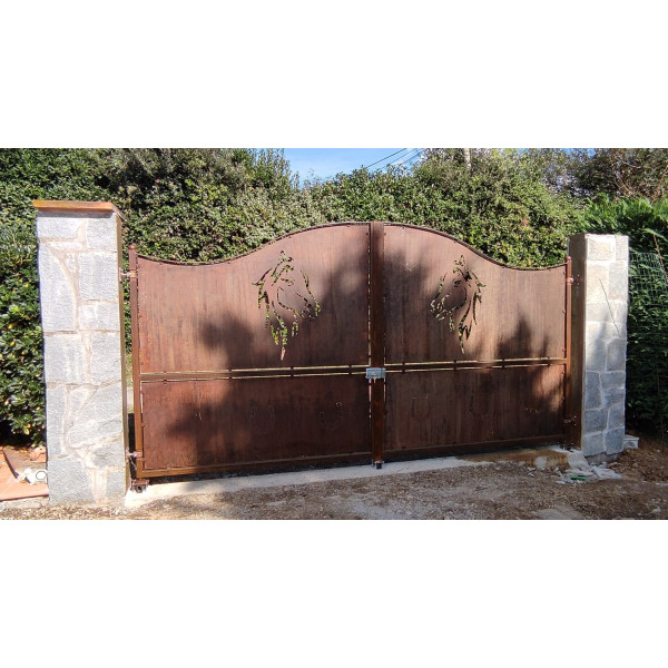 CANCELLO CARRABILE in Ferro con disegno Laser . Realizzazioni Personalizzate . Cod. 1546