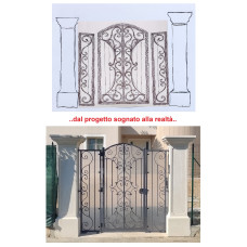 CANCELLO PEDONALE in Ferro Battuto . Realizzazioni Personalizzate . Cod. 1548