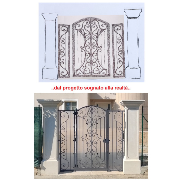 CANCELLO PEDONALE in Ferro Battuto . Realizzazioni Personalizzate . Cod. 1548