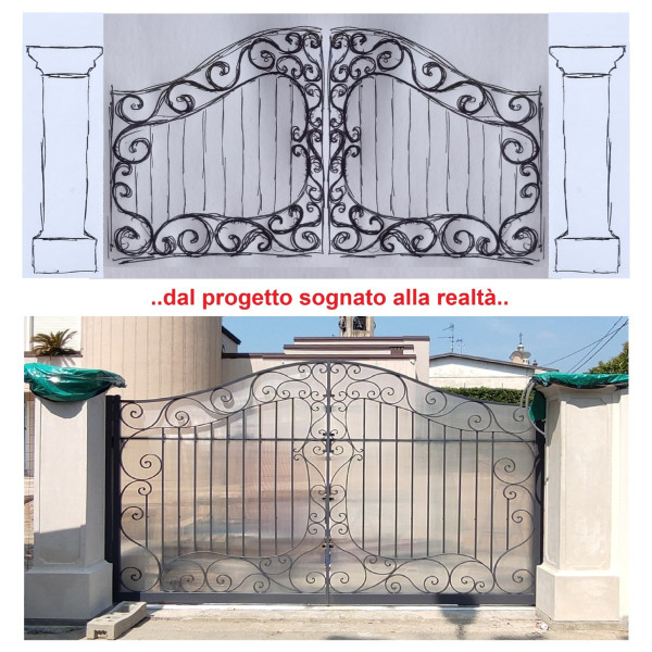 CANCELLO CARRABILE in Ferro Battuto . Realizzazioni Personalizzate . Cod. 2101
