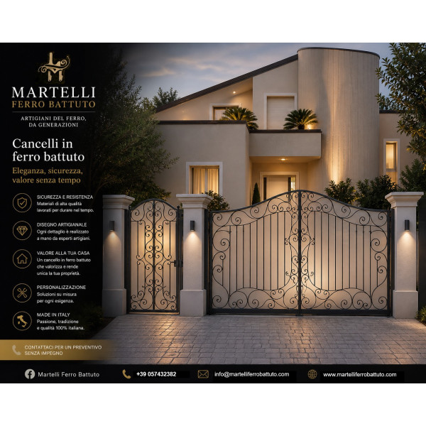 CANCELLO CARRABILE in Ferro Battuto . Realizzazioni Personalizzate . Cod. 2101