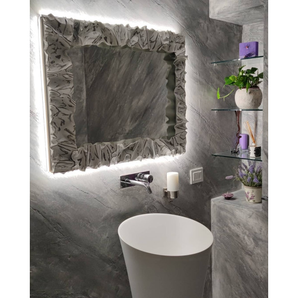 CORNICE design FERRO BATTUTO per Specchio o Foto con o senza LED . Realizzazioni Personalizzate . 850
