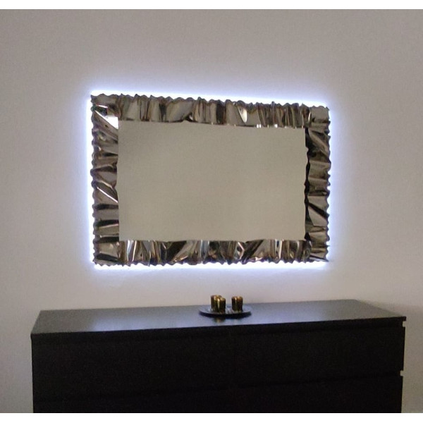 CORNICE design FERRO BATTUTO per Specchio o Foto con o senza LED . Realizzazioni Personalizzate . 850